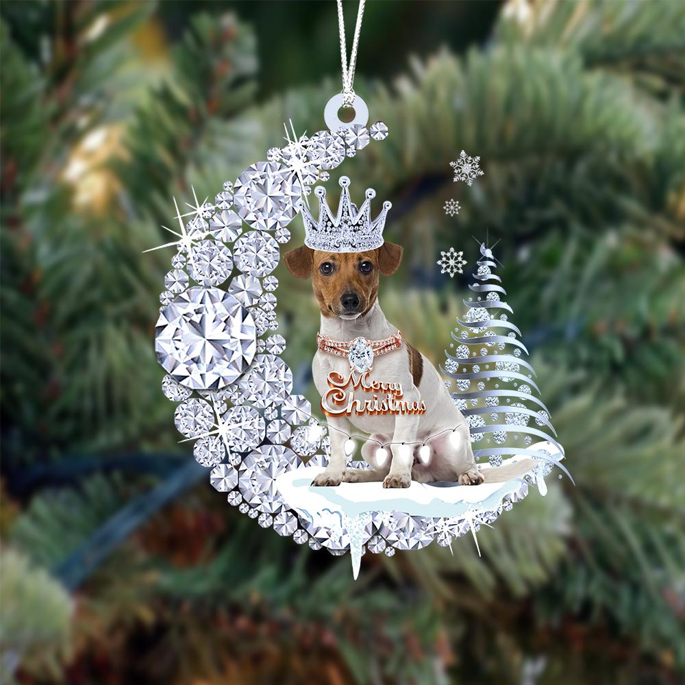 Jack Russell Terrier Diamond Moon Merry Christmas Ornament Christmas Gift For Dog Lover