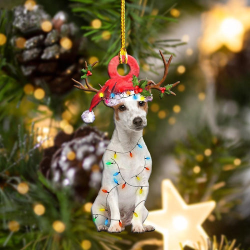 Godmerch- Ornament- Jack Russell Christmas Shape Ornament, Happy Christmas Ornament, Car Ornament