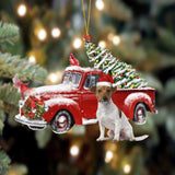 Ornament- Jack Russell Terrier-Cardinal & Truck Two Sided Ornament, Happy Christmas Ornament, Car Ornament