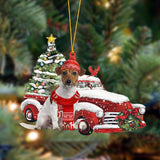 Ornament- Jack Russell Terrier-Christmas Car Two Sided Ornament, Happy Christmas Ornament, Car Ornament