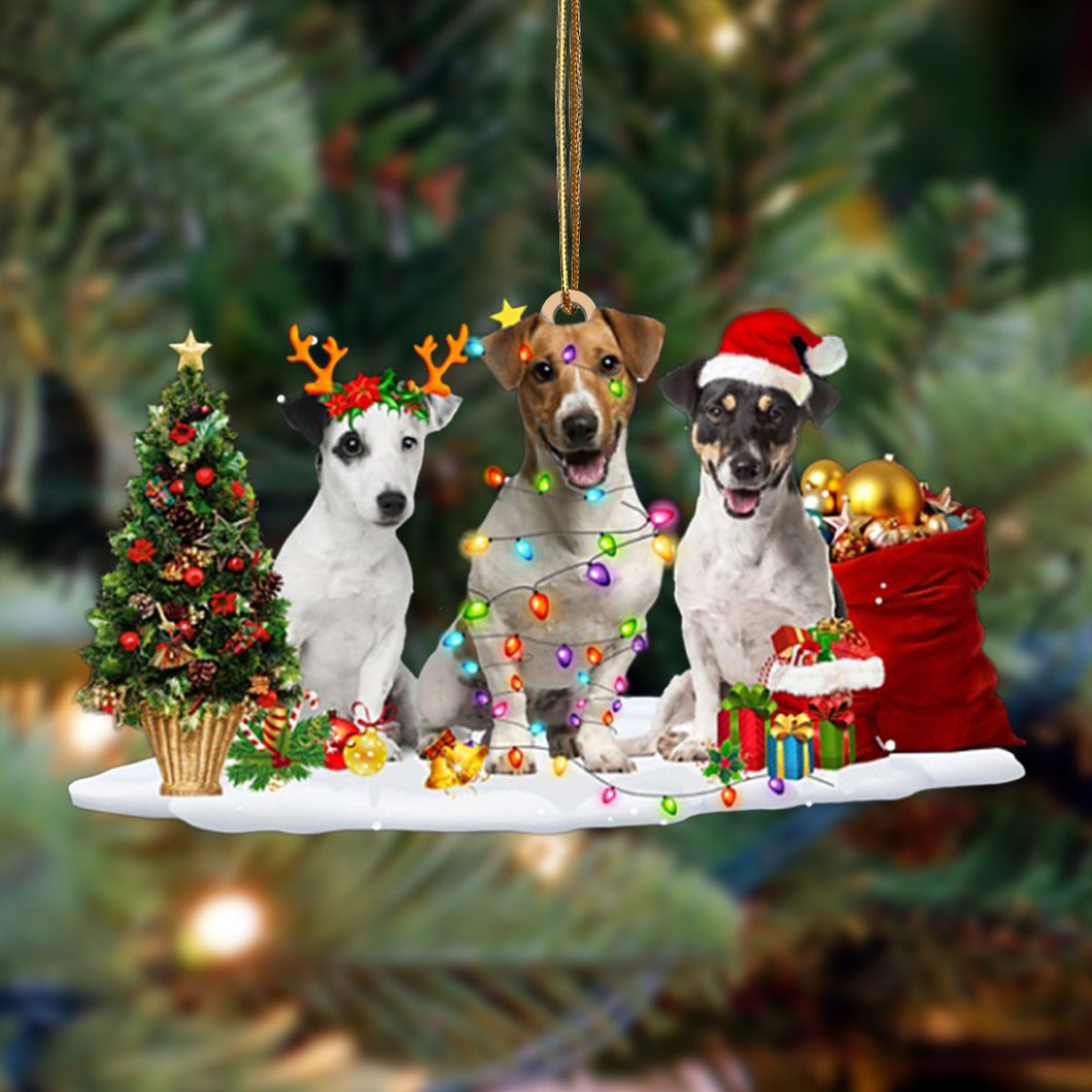 Ornament- Jack Russell Terrier-Christmas Dog Friends Hanging Ornament, Happy Christmas Ornament, Car Ornament