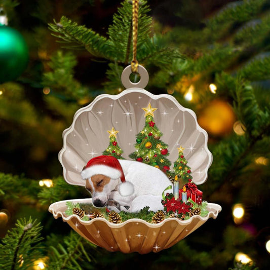 Jack Russell Terrier-Sleeping Pearl In Christmas Two Sided Ornament