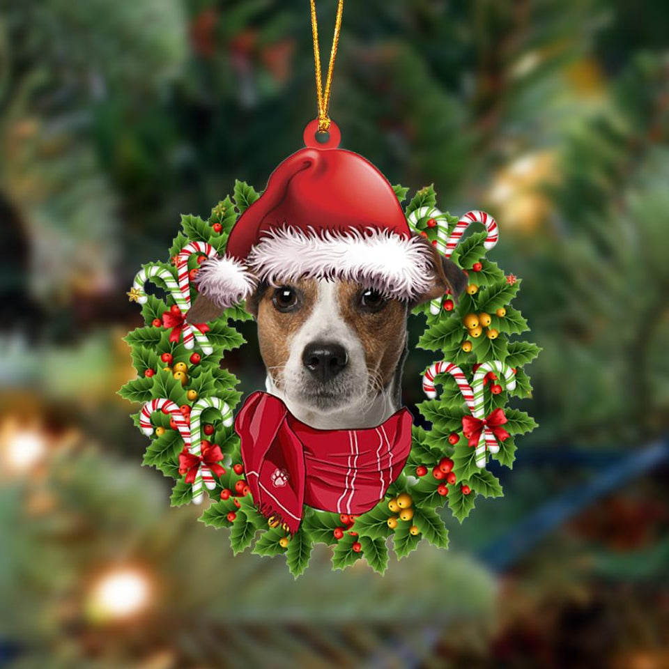 Ornament- Jack Russell Terrier 1-Xmas Bandana Hanging Ornament, Happy Christmas Ornament, Car Ornament