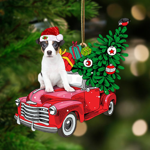Godmerch- Ornament- Jack Russell Terrier 2-Pine Truck Hanging Ornament, Happy Christmas Ornament, Car Ornament
