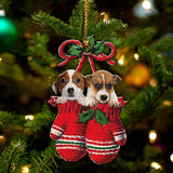 Jack Russell Terrier Inside Your Gloves Christmas Holiday-Two Sided Ornament Christmas 2022 Ornament Gift