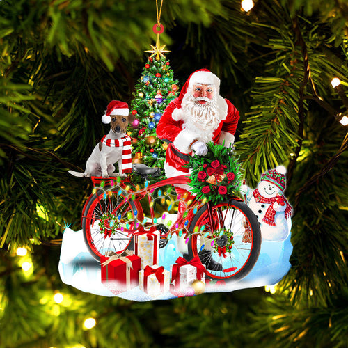 Godmerch- Ornament- Jack Russell Terrier On Santa's Bike Ornament Dog Ornament, Car Ornament, Christmas Ornament