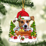 Jack Russell Terrier In The Chimney Hanging Ornament Dog Christmas Ornament