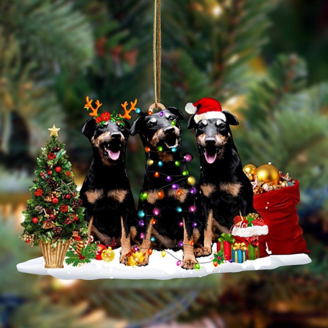 Godmerch- Ornament- Jagdterrier-Christmas Dog Friends Hanging Ornament, Happy Christmas Ornament, Car Ornament