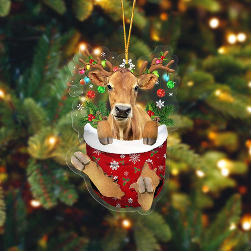 Jersey In Pocket Acrylic Ornament, Farm Christmas Ornament