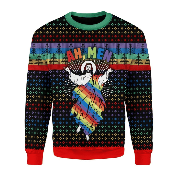 Jesus LGBT Ugly Christmas Sweater 