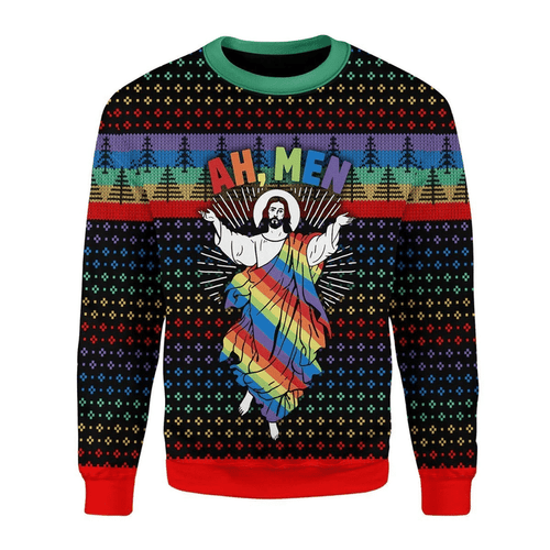 Jesus LGBT Ugly Christmas Sweater 