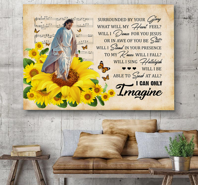 Jesus And Sunflower Surrounded By Your Glory - Matte Canvas