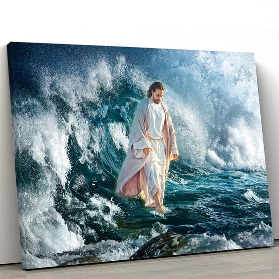 Jesus Christ Walking on the water - Matte Canvas