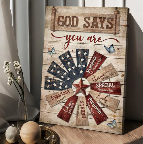 Jesus Christ Star symbol God says you are - Matte Canvas