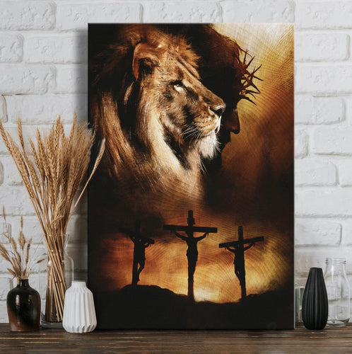 Jesus Christ, Jesus on the cross, The Lion of Judah, Jesus is King - Matte Canvas