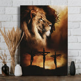 Jesus Christ, Jesus on the cross, The Lion of Judah, Jesus is King - Matte Canvas