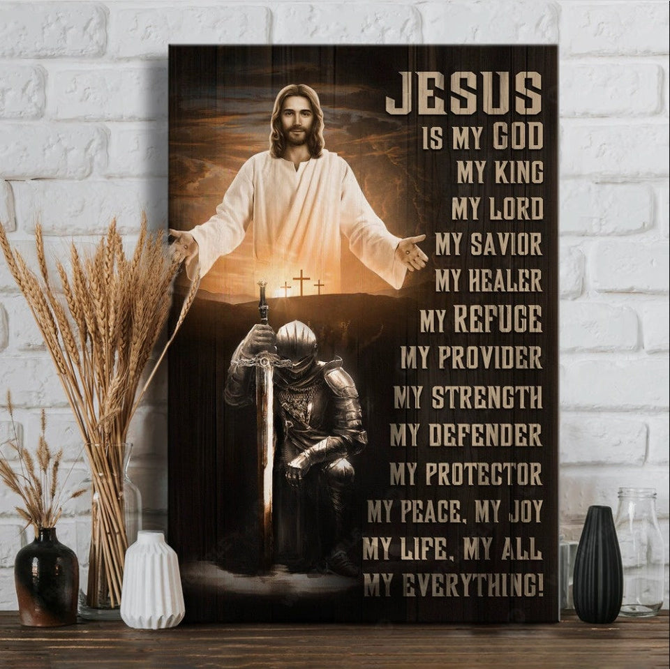 Jesus Christ Warrior Jesus is my God - Matte Canvas