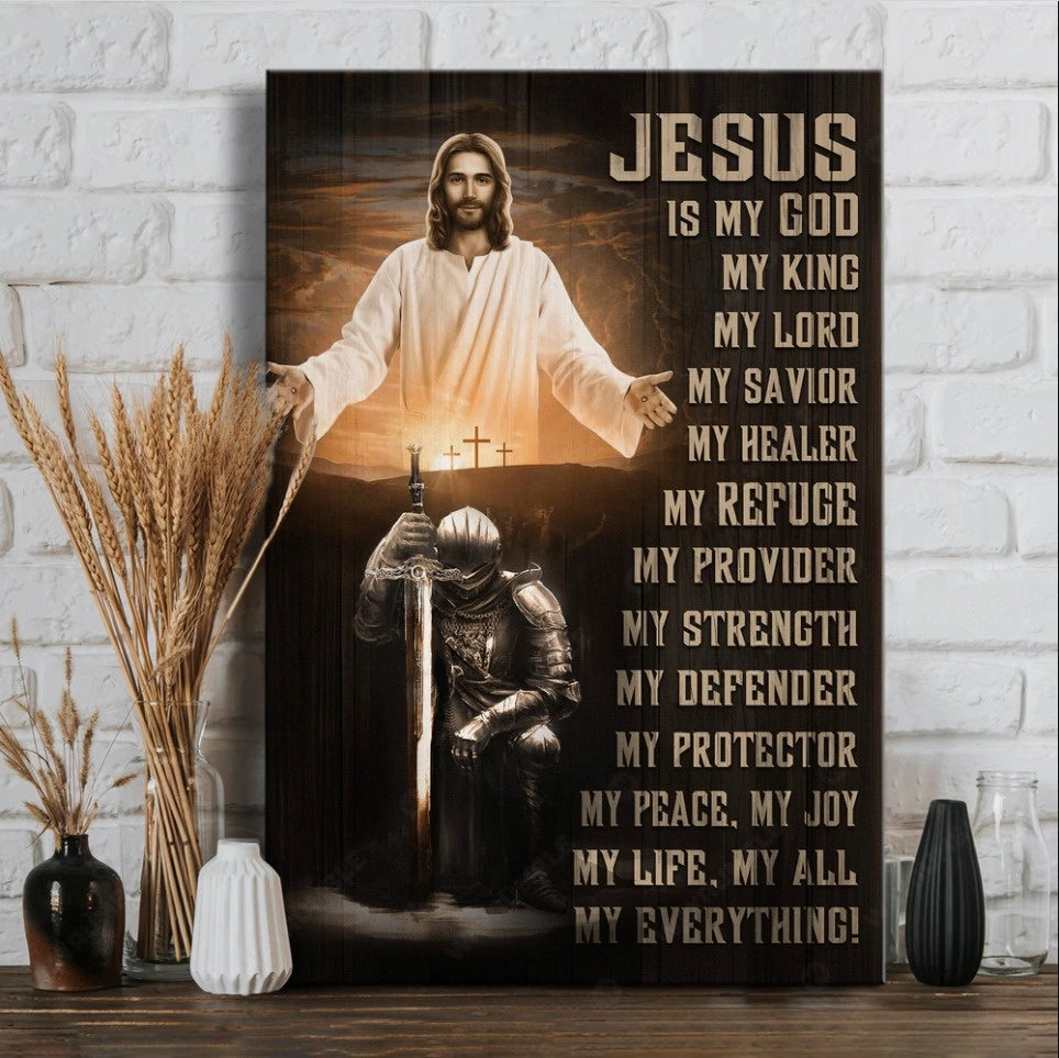 Jesus Christ Warrior Jesus is my God - Matte Canvas
