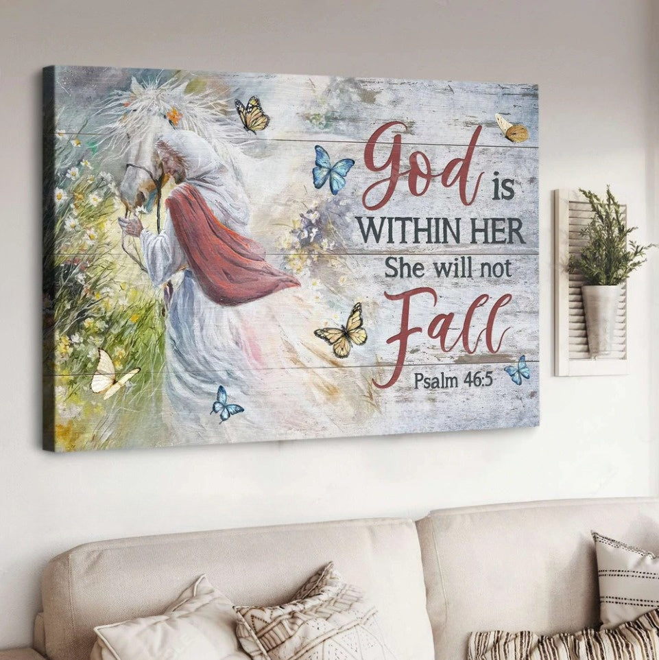 Jesus White horse God is within her - Matte Canvas