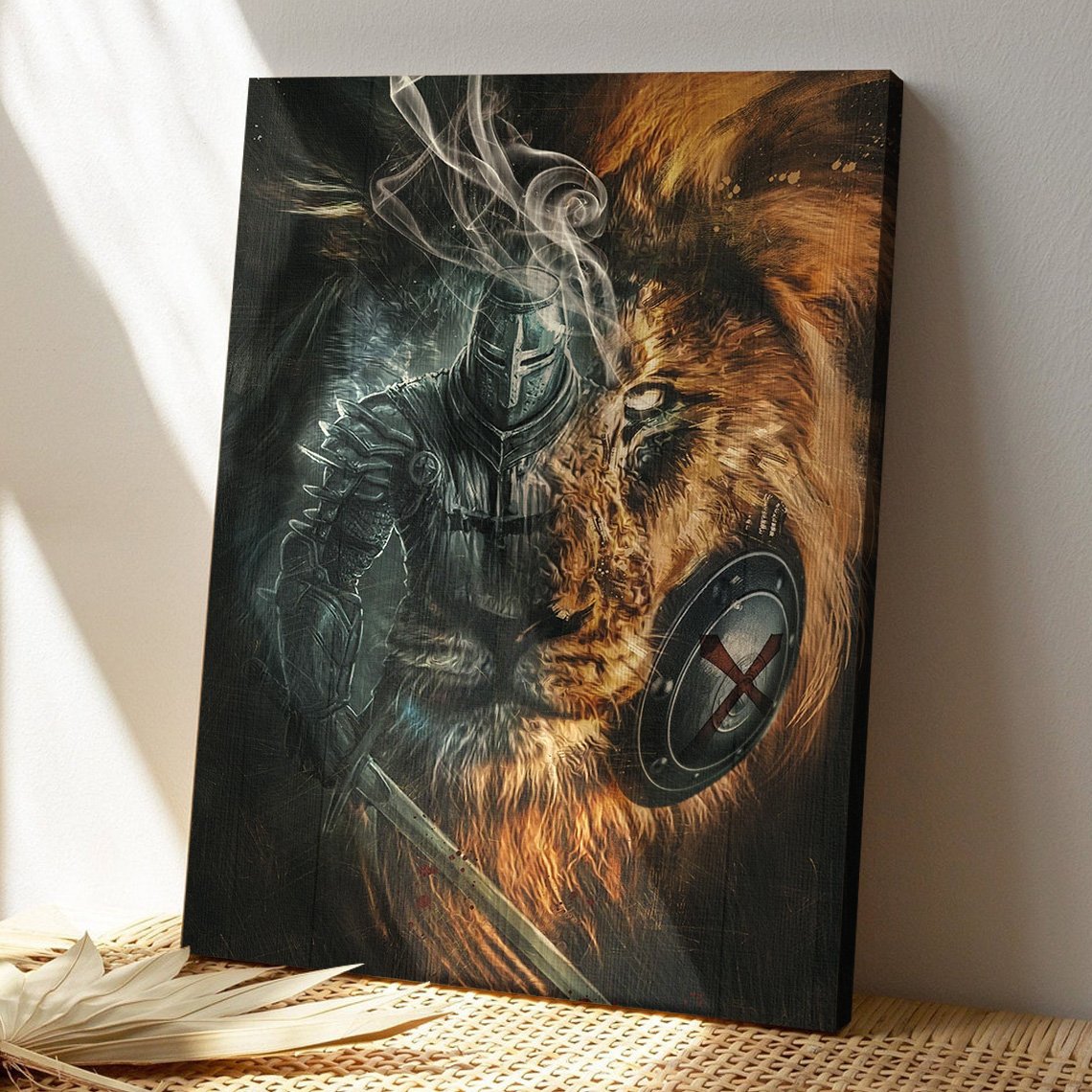 God Wall Art - Jesus - Awesome Warrior And Lion - Matte Canvas