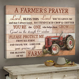 Jesus Vintage Red Farm Tractor A farmer's prayer - Matte Canvas
