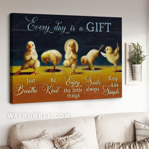 Funny chicken, Farm painting, Every day is a gift - Jesus Landscape Canvas Prints, Home Decor Wall Art