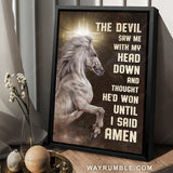 Unique horse, White horse painting, Cross, The devil saw me with my head - Jesus Portrait Canvas Prints, Home Decor Wall Art