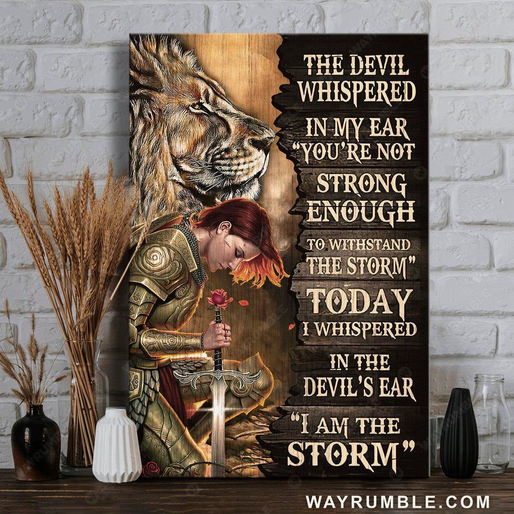 Stunning lion, Woman warrior, Rose painting, The devil whispered in my ear - Jesus Portrait Canvas Prints, Home Decor Wall Art
