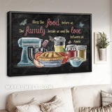 Kitchen painting, Unique drawing, Bless the food before us - Jesus Landscape Canvas Prints, Home Decor Wall Art
