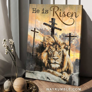 Lion of Judah, Watercolor crosses, Pretty sunset, He is risen - Jesus Portrait Canvas Prints, Home Decor Wall Art