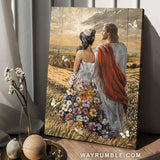 Jesus artwork, Beautiful girl, Flower dress, Countryside painting - Jesus Portrait Canvas Prints, Home Decor Wall Art