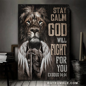 Black lion, Stunning warrior painting, God will fight for you - Jesus Portrait Canvas Prints, Home Decor Wall Art