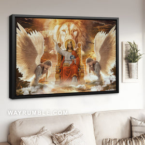 Stunning Jesus, King of Kings, Angel wings, Pray for healing - Jesus Landscape Canvas Prints, Christian Wall Art