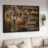 Wooden cross, Face of Jesus, Crown of thorn, If you bring up my past - Jesus Landscape Canvas Prints, Home Decor Wall Art