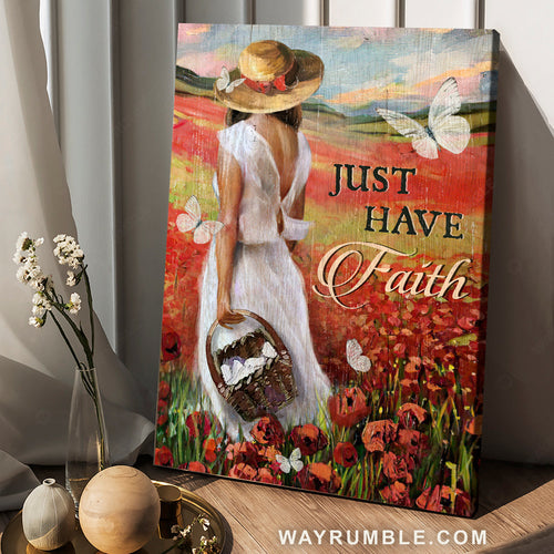 Red poppy field, Watercolor girl painting, Crystal butterfly - Jesus Portrait Canvas Prints, Home Decor Wall Art