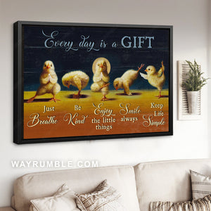 Funny chicken, Farm painting, Every day is a gift - Jesus Landscape Canvas Prints, Home Decor Wall Art