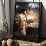 Pray painting, Pray for healing, The life of Jesus, Stunning sky - Jesus Portrait Canvas Prints, Home Decor Wall Art