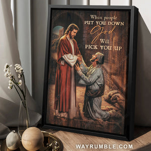 Stunning Jesus, Pray for healing, Jesus saved my life, God will pick you up - Jesus Portrait Canvas Prints, Home Decor Wall Art