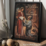 Stunning Jesus, Pray for healing, Jesus saved my life, God will pick you up - Jesus Portrait Canvas Prints, Home Decor Wall Art