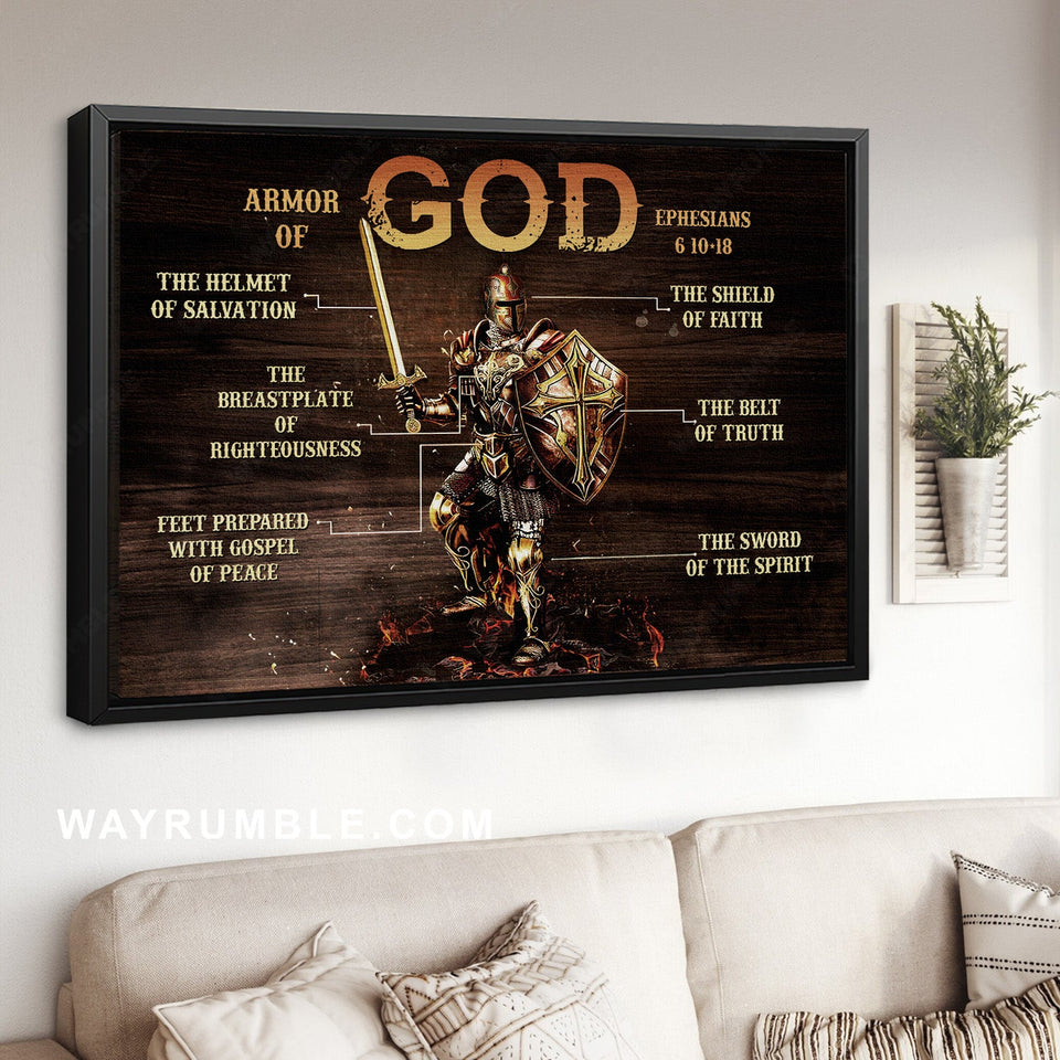 Stunning warrior, Jesus painting, Armor of God - Jesus Landscape Canvas Prints, Home Decor Wall Art
