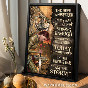 Stunning lion, Woman warrior, Rose painting, The devil whispered in my ear - Jesus Portrait Canvas Prints, Home Decor Wall Art