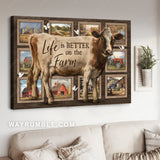 Stunning cow, White butterfly, Countryside artwork, Life is better on the farm - Jesus Landscape Canvas Prints, Home Decor Wall Art