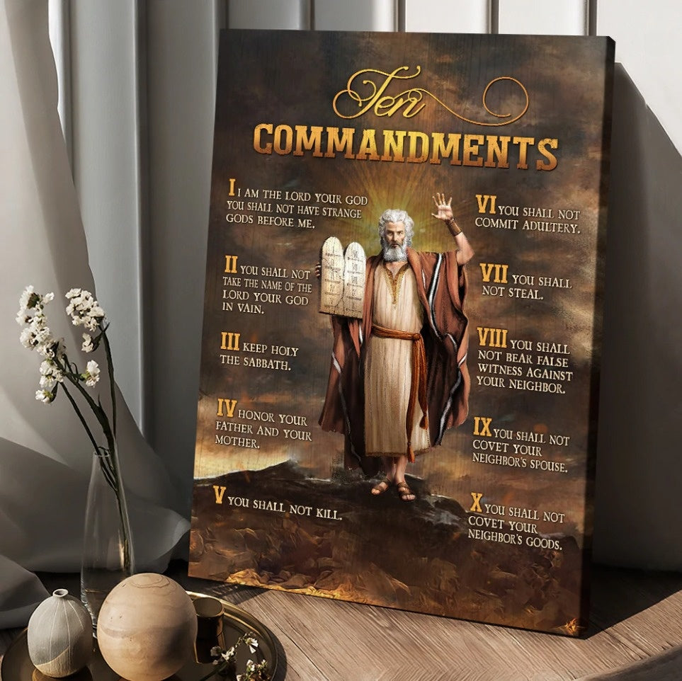 Ten commandments of God - Matte Canvas