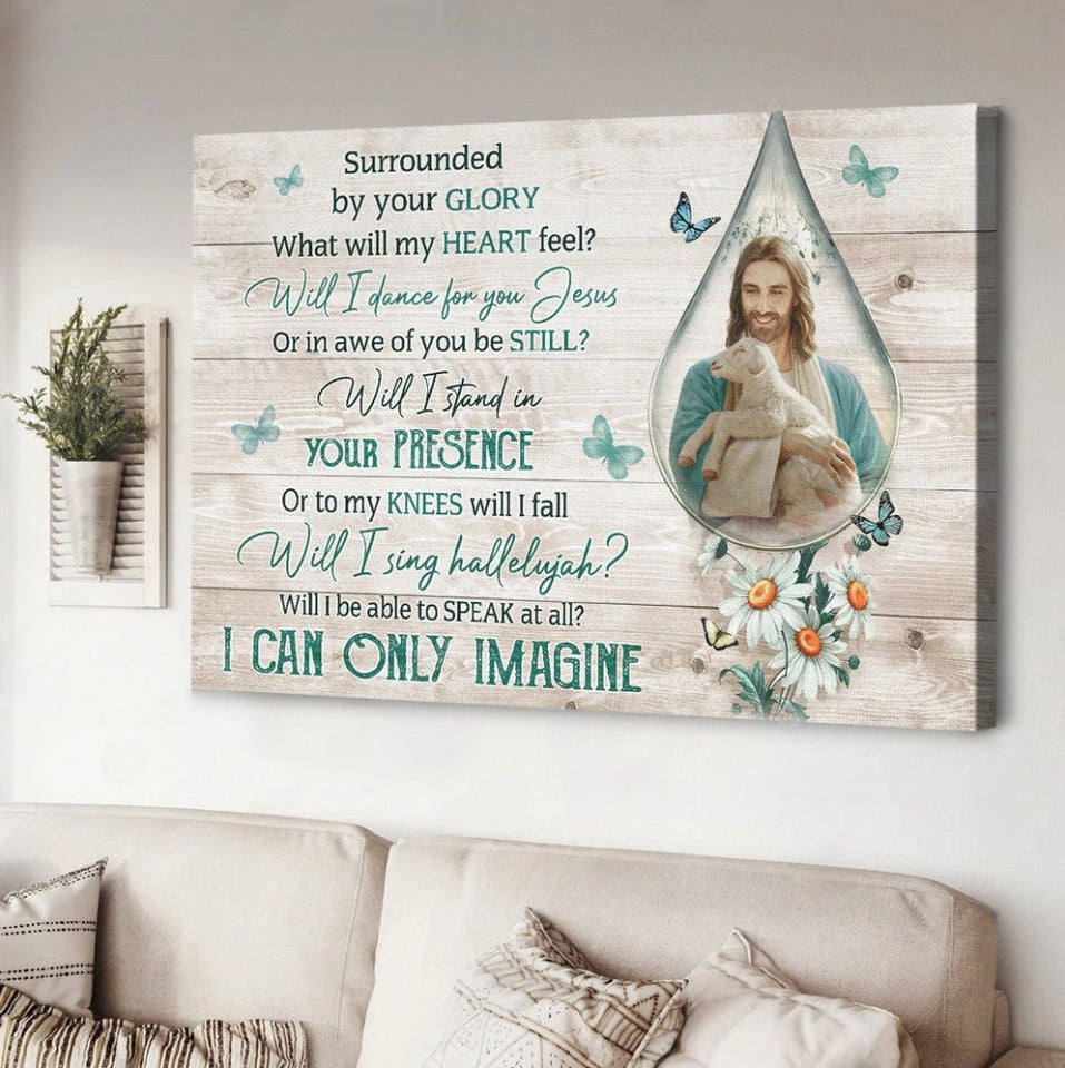 Jesus Lamb White daisy Surrounded by your glory - Matte Canvas