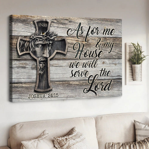 Jesus painting Inri We will serve the Lord - Matte Canvas