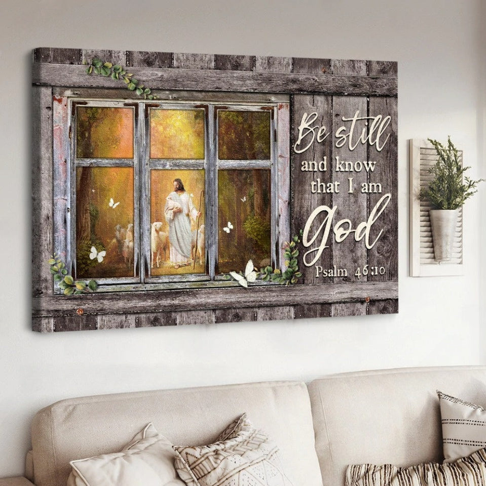 In the forest with the lambs Be still and know that I am God - Matte Canvas