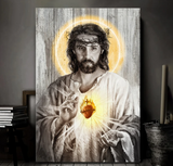 Sacred heart of Jesus Halo light - Matte Canvas