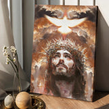 Jesus painting, The dove of peace, Heaven's light, The beautiful sky- Matte Canvas