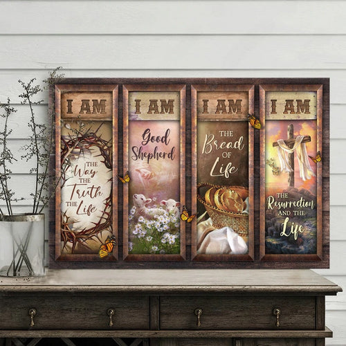 Jesus Crown of thorn Lamb I am the way the truth the life - Matte Canvas