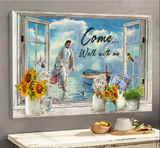 Jesus walking on water come walk with me - Matte Canvas